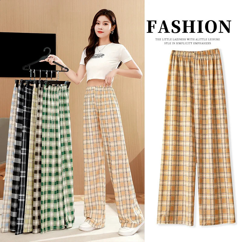 Y2k Womens Pants High Waisted Pants Lattice Pants For Womens Summer Slimming Straight Leg Korean Reviews Many Clothes 240821