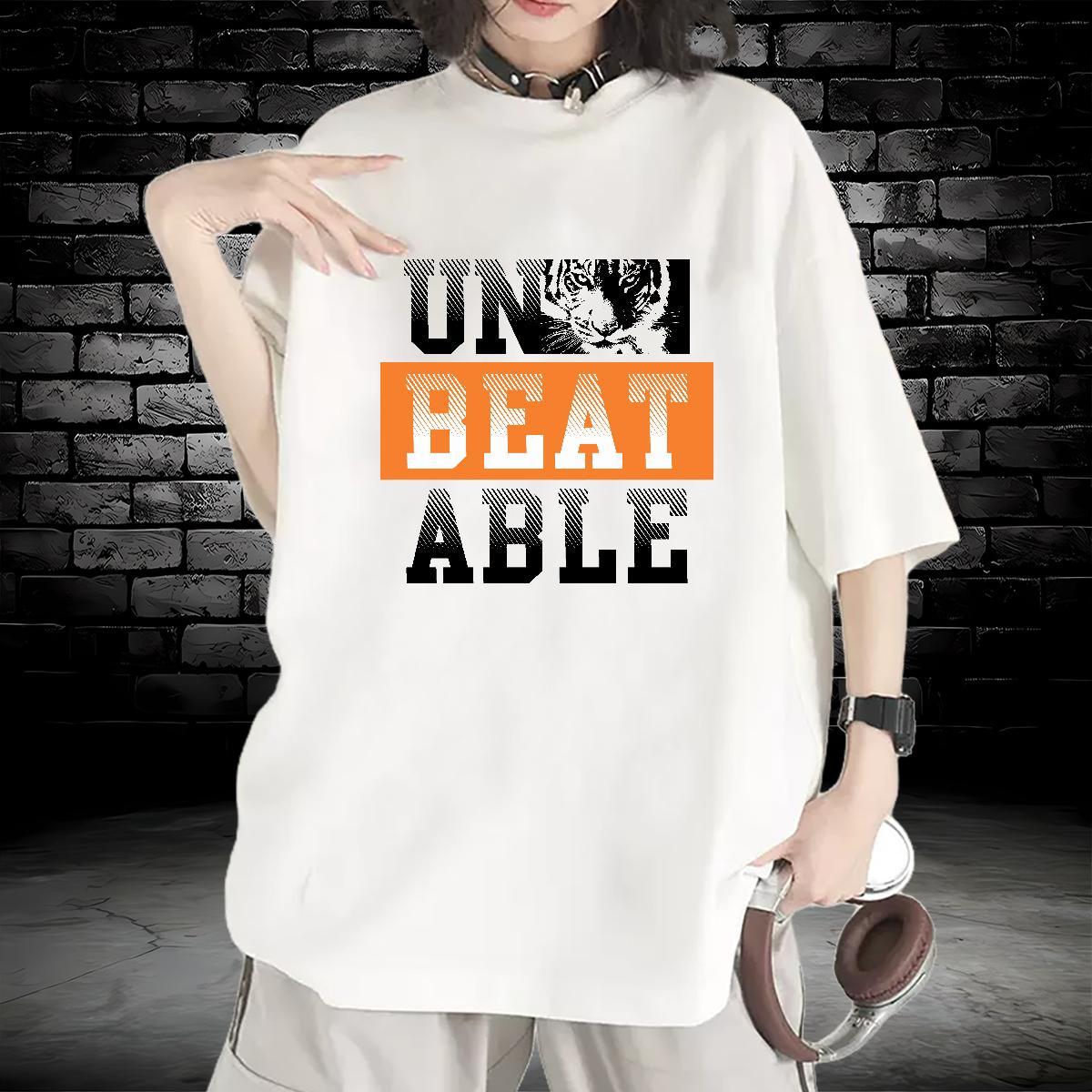 Lady Woman Tshirt 230g 100% Cotton letter Sports Casual T-Shirts Crew Neck Breathable DIY Logo Tshirts