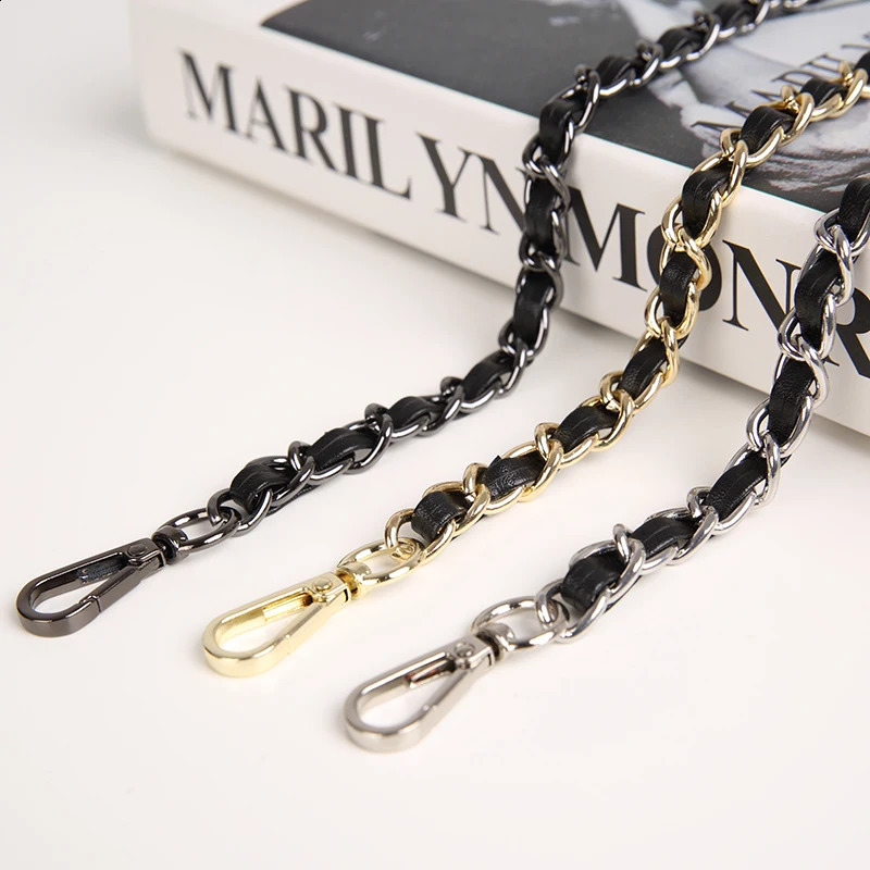 100~130cm Bags Straps Chain Purse Leather Metal Chains With Buckles Shoulder Handbag Handles Bag Parts Accessories KZ151321 240821