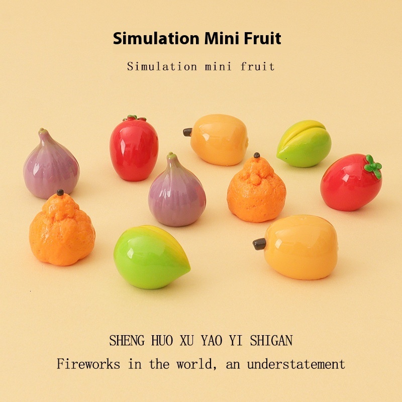 Elegant Artisanal Fig & Loquat Decorative Items for Handcrafted Accessory Enhancements - Unique Mini Ornament Set