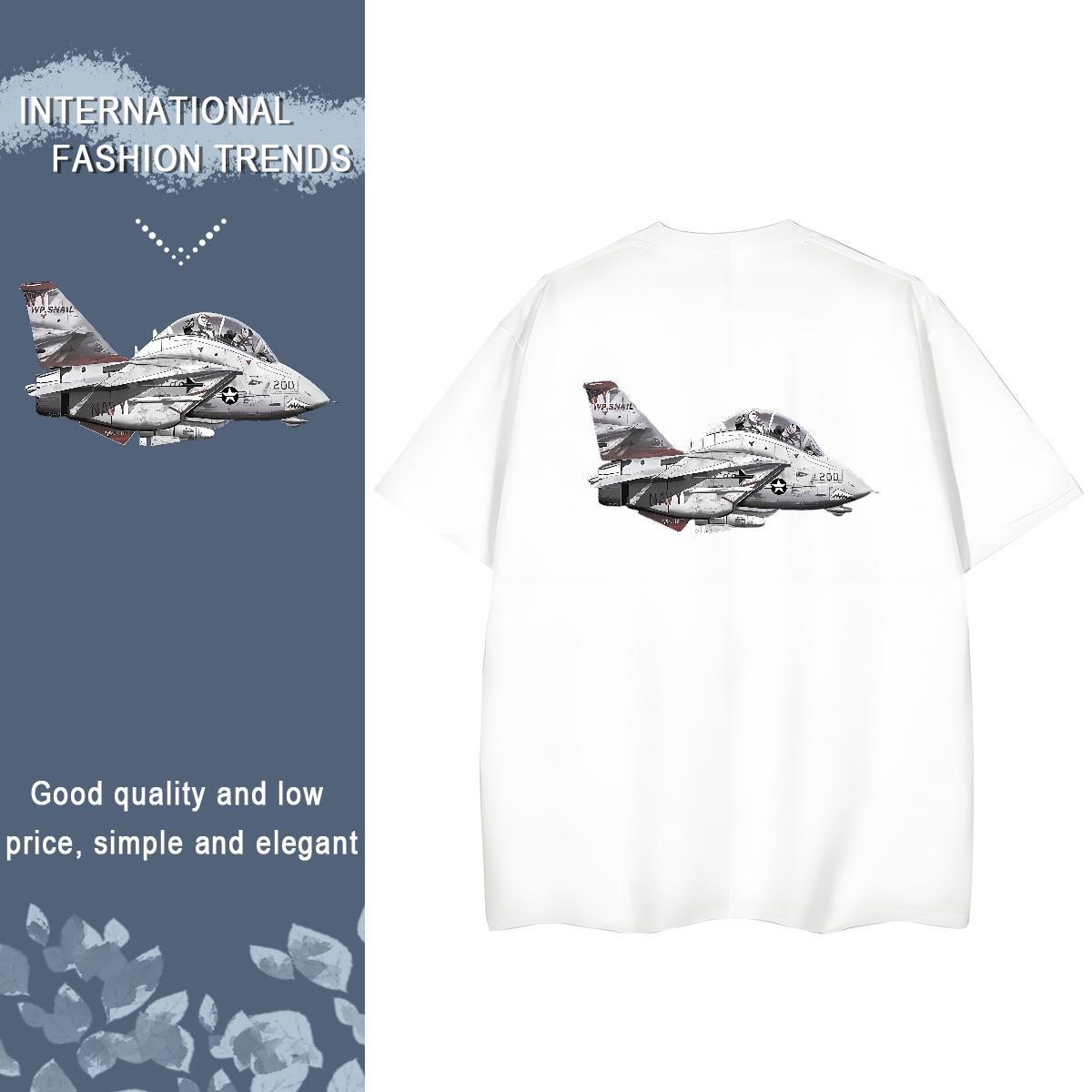 Fashion Casual T-Shirts 230g Pure Cotton O Neck Short Sleeves Hip Hop plane Couples T Shirts Free Shipping Custom Printing Top Tees