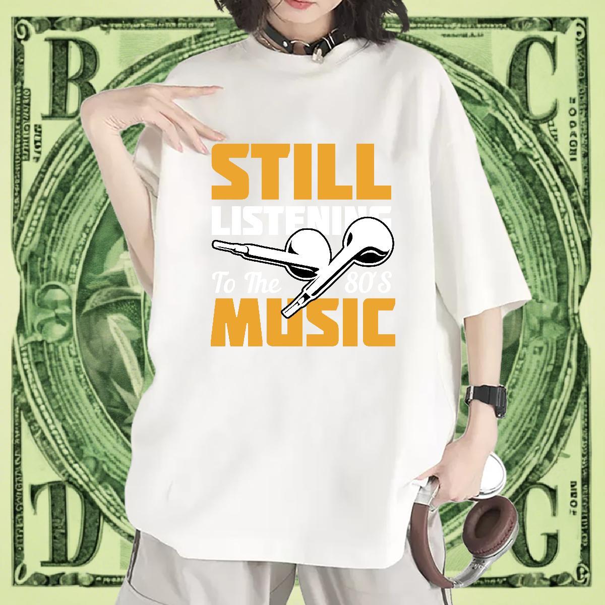 Designer Nice Couples T Shirts 100% Cotton 230g music Casual Daily Wear Women T Shirts Round Neck Short Sleeve Custom Cartoon Top Tees