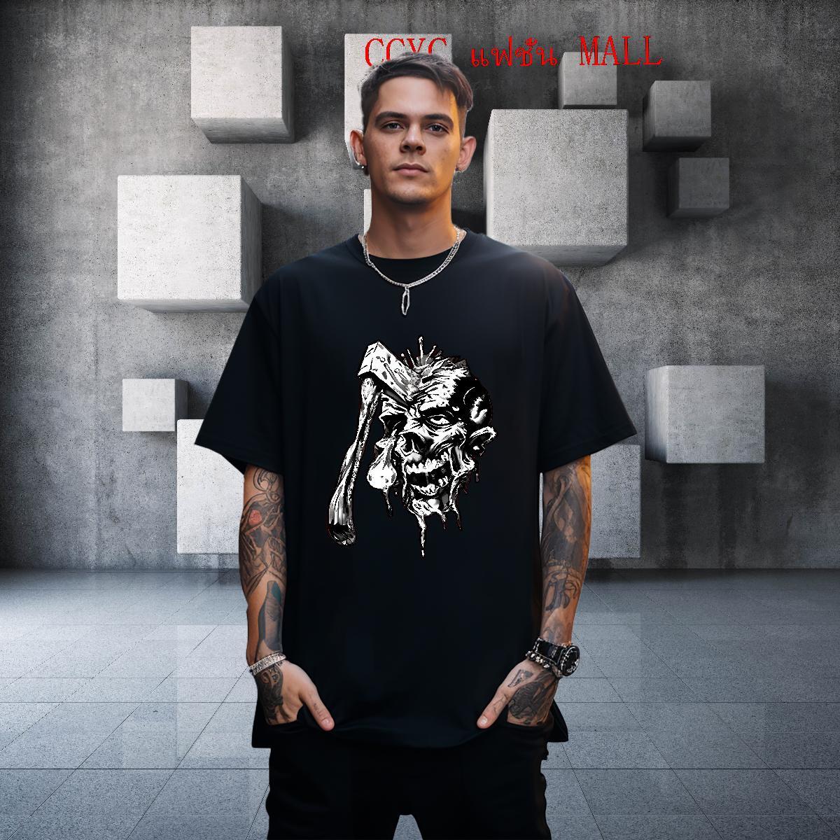 Casual New Men Tees 230g Pure Cotton Anime Printing Street axe Breathable Short Sleeve Men T Shirts High Quality DIY Logo Oversized Tee Shirt