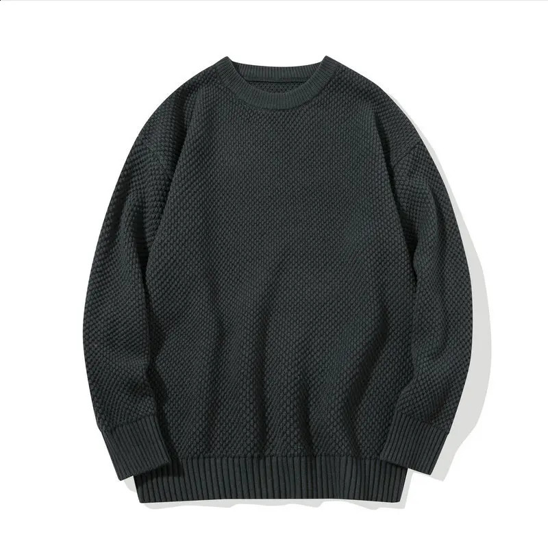 Trendy Solid-color Simple and Loose Sweater for Young Men Casual and Versatile Thickened Pullover Knitted Sweater S-2XL 240821