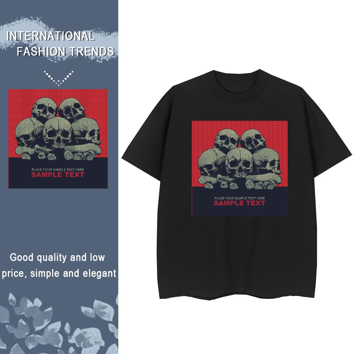Fashion Woman T Shirts 100% Cotton 230g Breathable Casual Daily Wear skull Couples T Shirts Designer Cartoon Print Tees Shirts