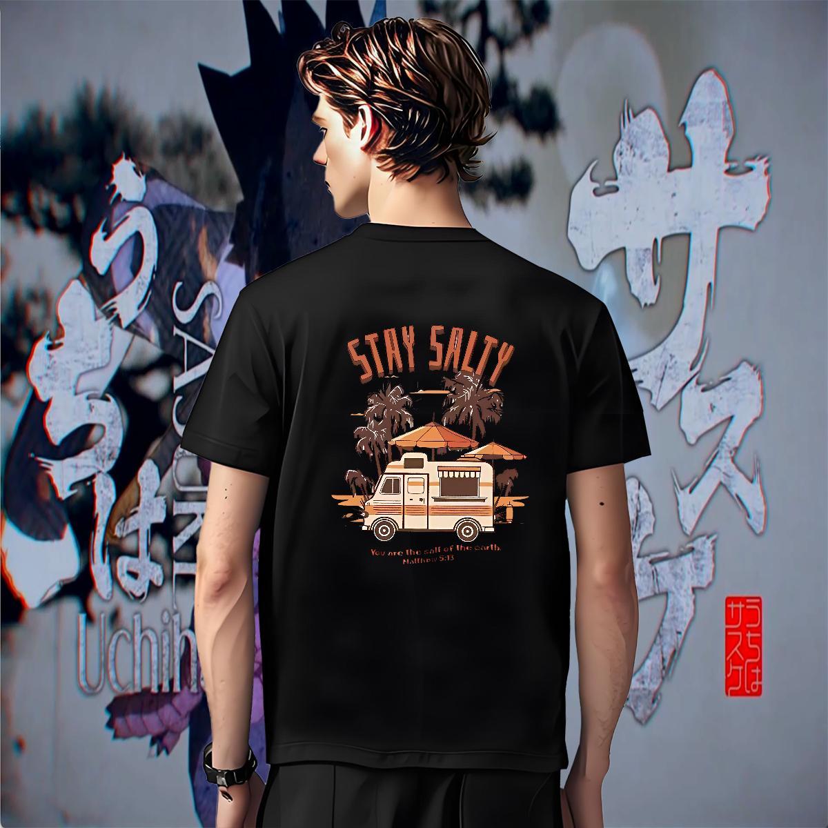 Cool Mens Tshirts Spring Summer 230g Pure Cotton Oversized 4XL Short Sleeve O-Neck take a holiday T shirt Casual New Polos