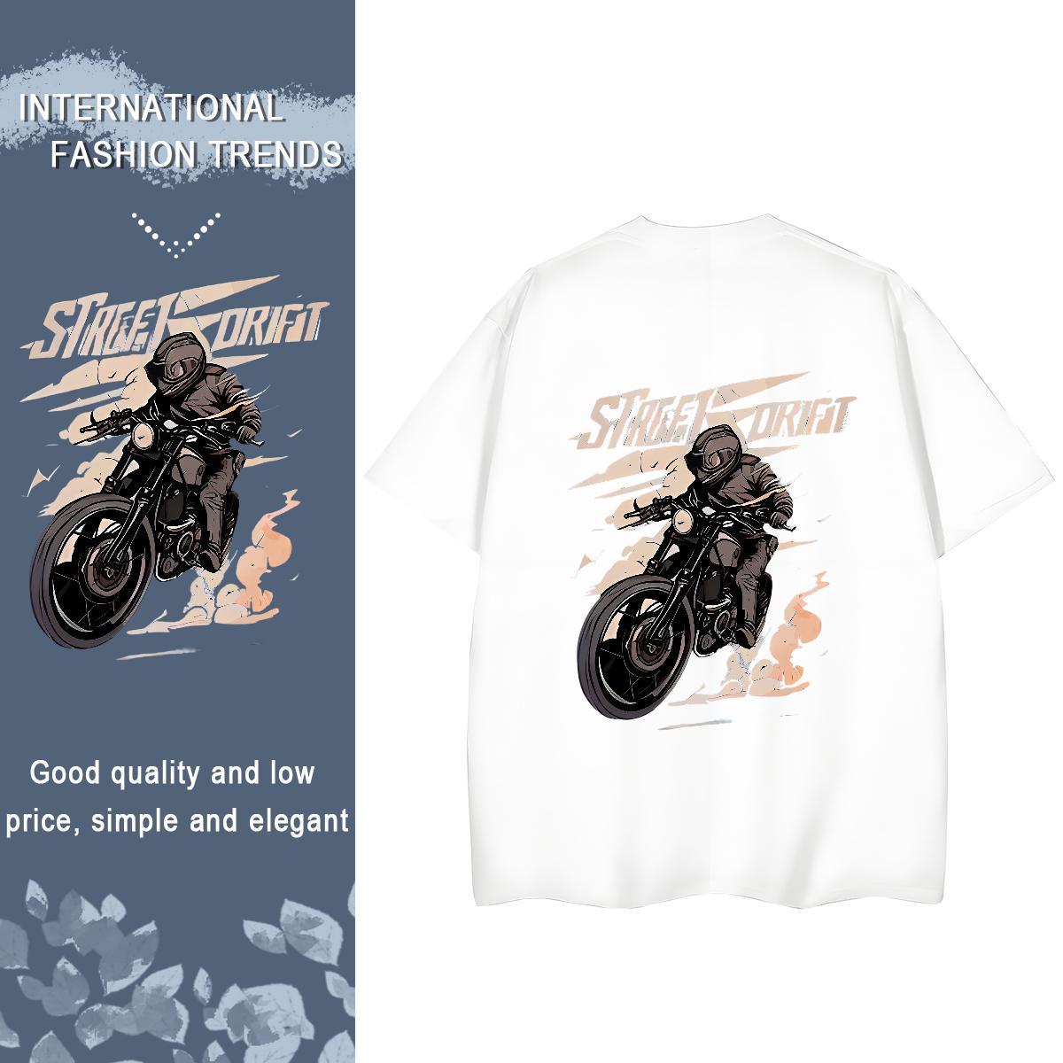 Fashion T-Shirts 230g 100% Cotton Breathable Crew Neck Outdoor Motorcycle Women Tees Comfortable Customized Print Tops