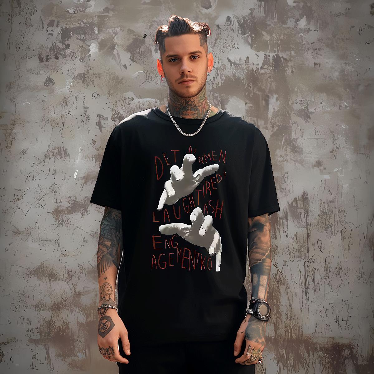Loose hand Man T Shirts Street Wear Tshirts 230g 100% Cotton Wholesale Breathable Short Sleeve Custom Anime Tee Shirt