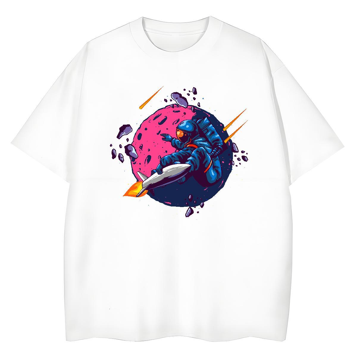 Free Shipping Tshirt for Man Woman 100% Cotton 230g universe Sports Casual T Shirt For Woman Short sleeve Soft Cartoon Printing L-4XL Top Tees