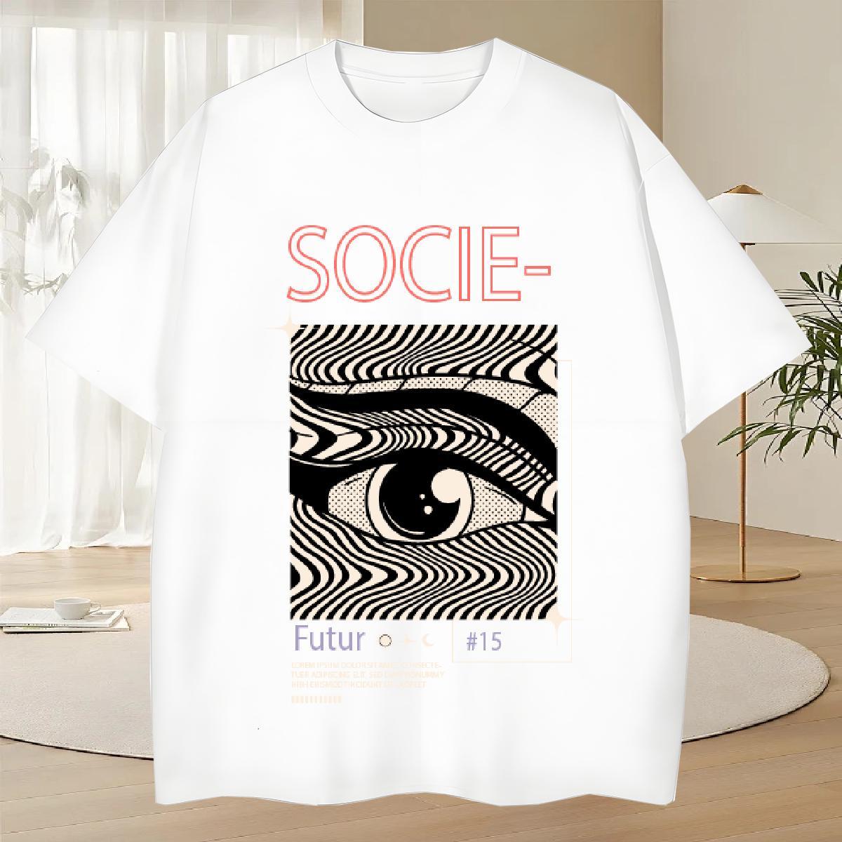 Popular Couples T Shirts Anime Printing Street 100% Cotton 230g Custom Big Size Short Sleeve Soft eyes T Shirts Men Fashion Designer Tees Shirts