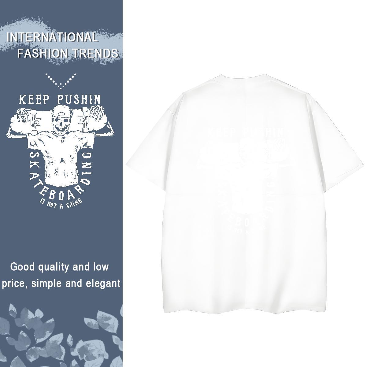 Classic Womens T Shirts 230g Cotton Breathable Short Sleeve High Street Hip Hop skull Womens Tshirts Designer Custom Print Oversized Top Shirts