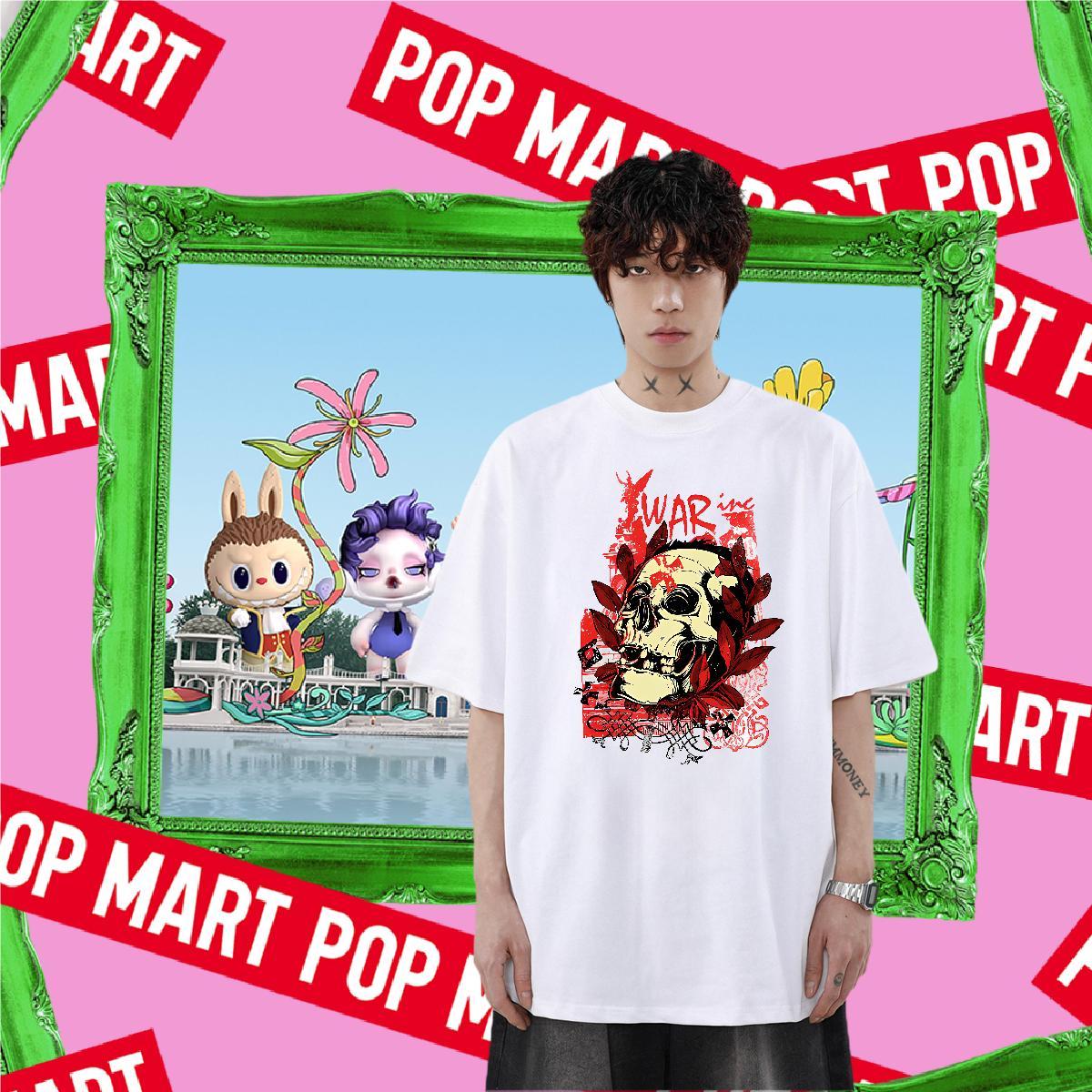 Factory Direct Tshirt for Man Woman 100% Cotton 230g Street Casual skull Breathable Short Sleeve T Shirt For Man TOP Quality DIY Printed Tshirts