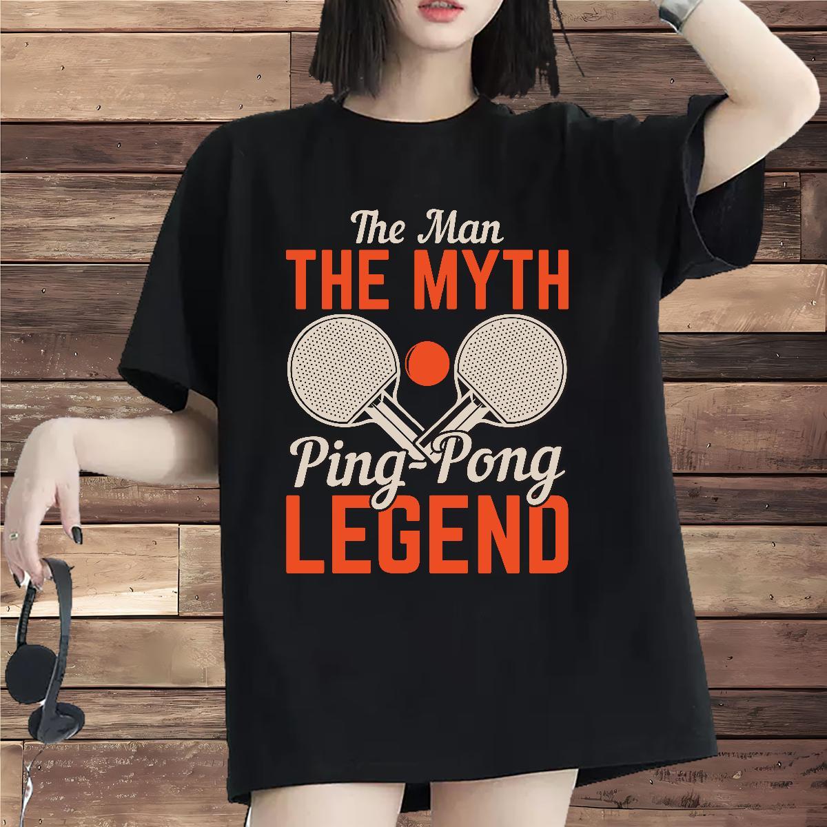 Brand Lady T shirt 230g 100% Cotton PING PONG Street Casual T Shirts Women Breathable Short Sleeve Custom Printing Clothes