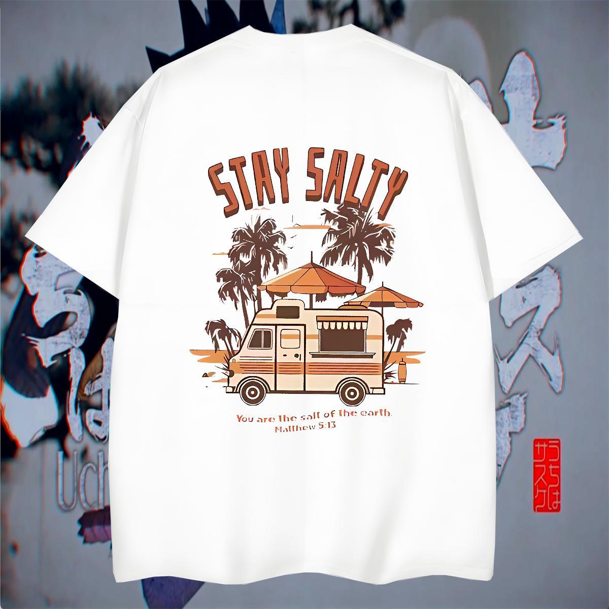 Cool Mens Tshirts Spring Summer 230g Pure Cotton Oversized 4XL Short Sleeve O-Neck take a holiday T shirt Casual New Polos