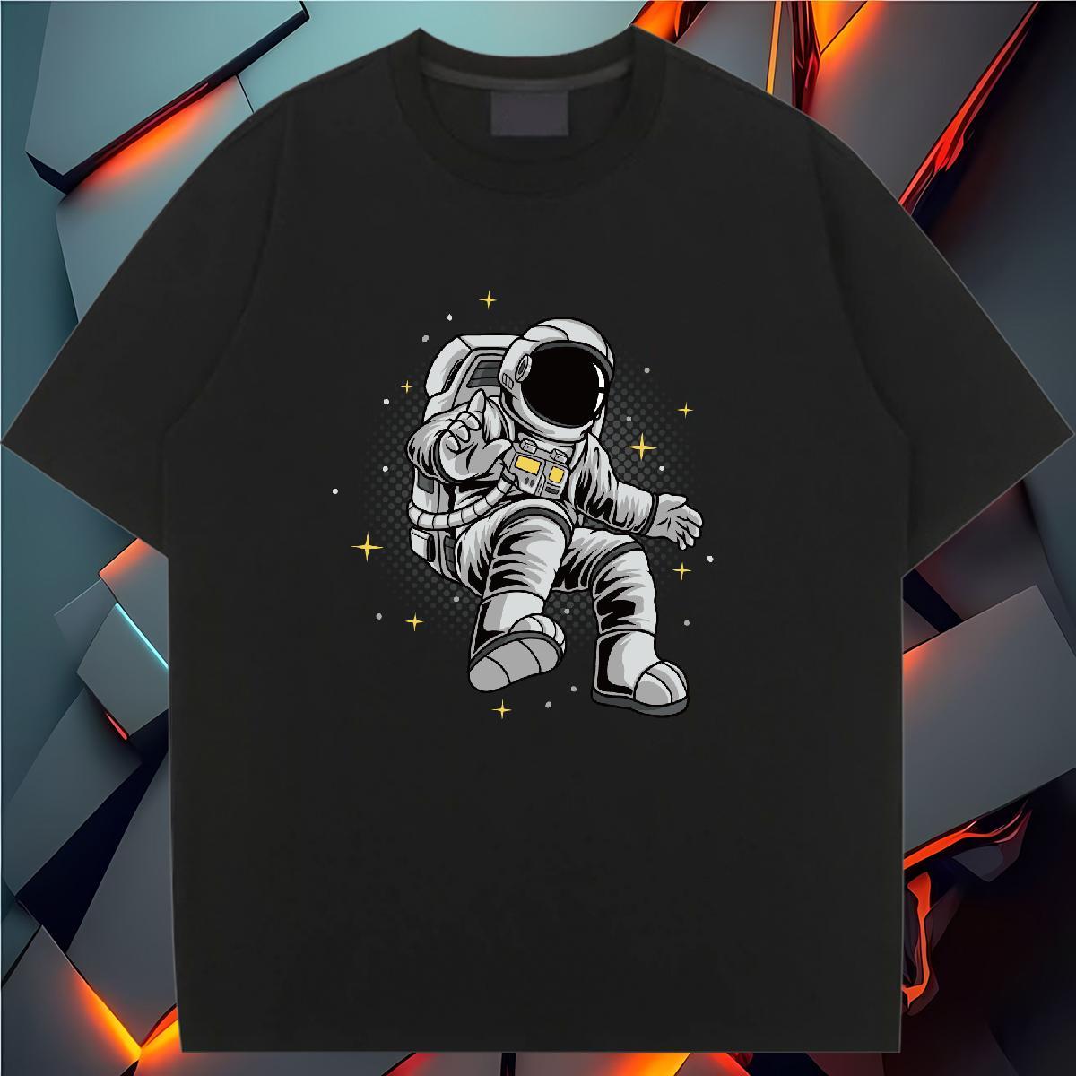 Loose Unisex Tshirts 230g 100% Cotton universe Casual Beach Woman T Shirts Crew Neck Custom Print Plus Size Tees Shirts
