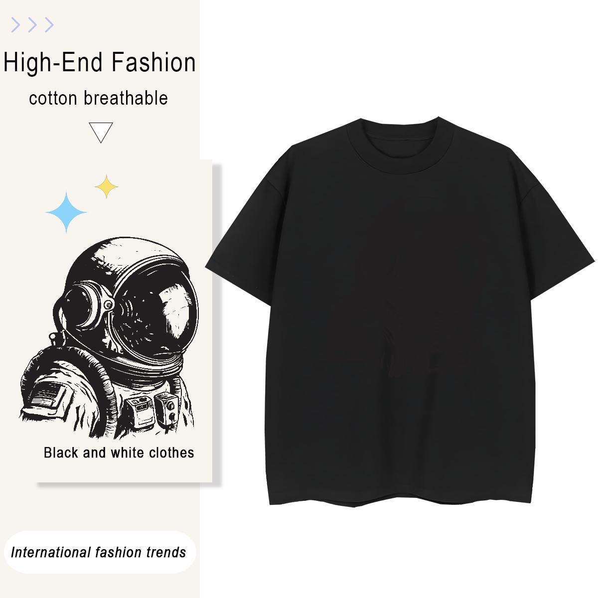 Soft Unisex Tshirts 230g Pure Cotton universe Casual Beach Woman T Shirts Breathable Crew Neck Cartoon Floral Printing Tee Shirt