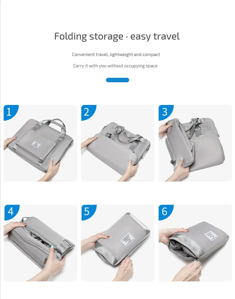 Large capacity folding travel bag waterproof handbag mens fitness bag travel backpack luggage handbag 240904