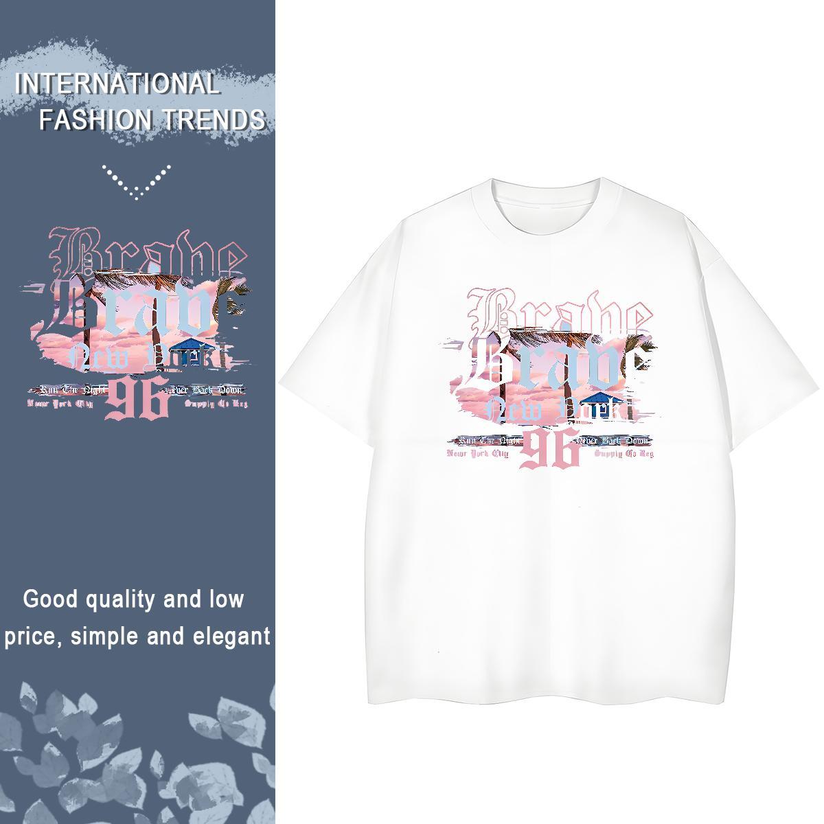 Fashion Womens T Shirts Short sleeve Soft 230g Cotton Lady T shirt DIY Anime Printed tree Casual Beach High quality Clothes Shirt