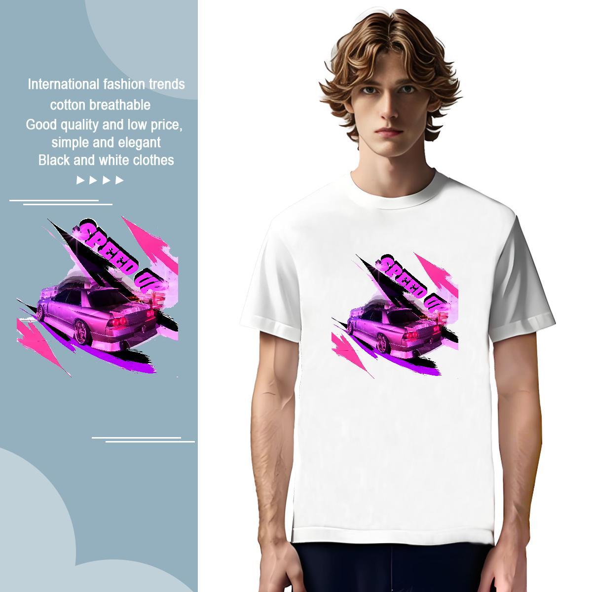 Free Shipping beach T-Shirts Street Men Tshirts 230g Pure Cotton Custom Crew Neck Breathable Customized Print Polos