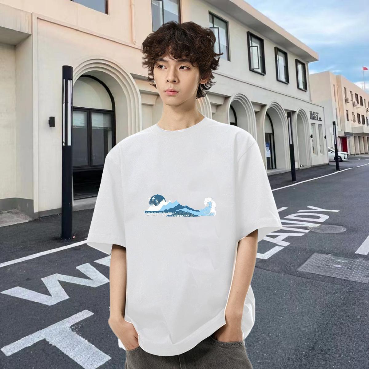 Designer Men Tshirts Hip Hop Street 230g Pure Cotton Customized Print Breathable Short Sleeve beach T Shirt For Man New Designer Tee Shirt
