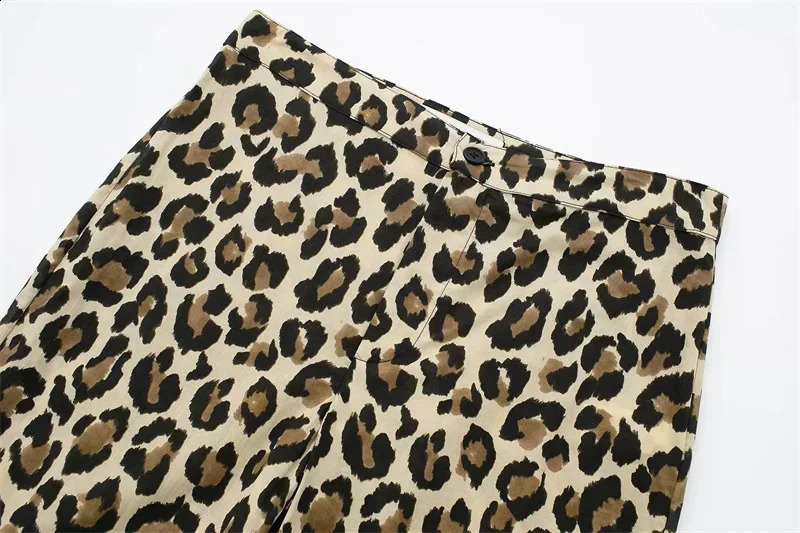 Leopard Pants Women Animal Print Baggy Pants Y2k Summer Casual Loose Womens Pants Vintage Mid-Rise Trousers Womens 240821