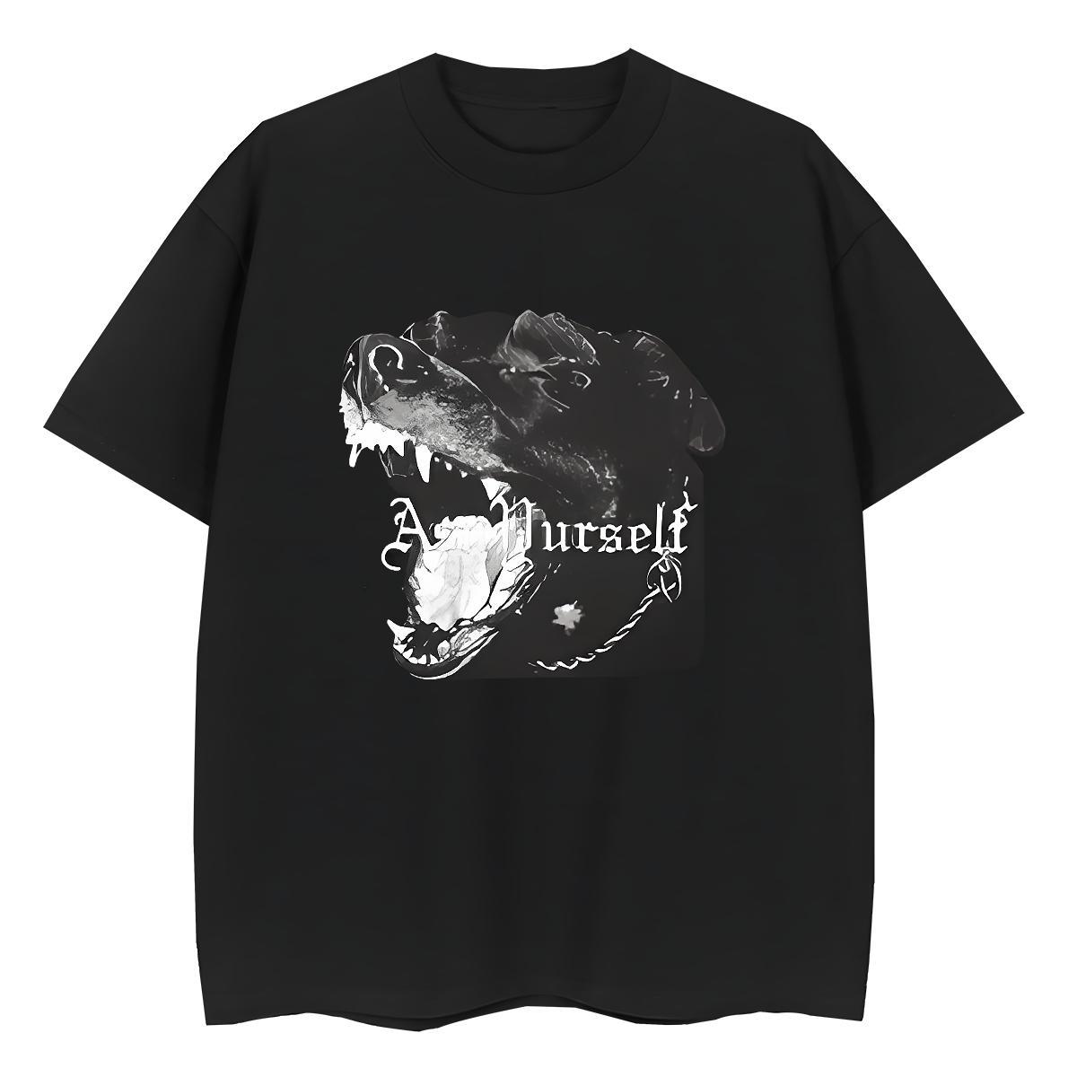Casual New T-Shirts for Women Short Sleeve O-Neck 100% Cotton 230g Couples T Shirts Anime Oversized dog Daily Outfit Female Tee Shirt