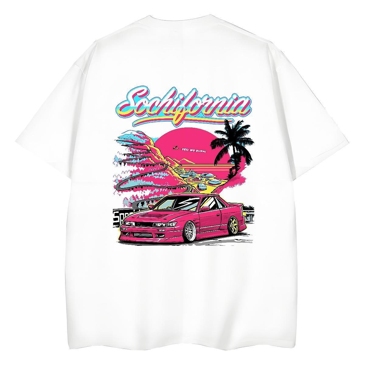 2024 Casual T Shirt For Woman 230g Cotton Breathable Soft Daily Wear car Tshirt for Man Woman Popular Oversized Top Shirts