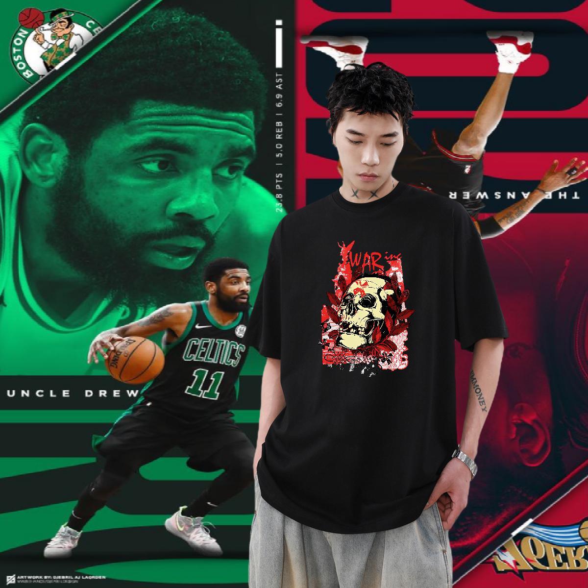 Free Shipping Anime Printing Street Men Tops Tees scary Breathable Short Sleeve 100% Cotton 230g Man T Shirts Brand Plus Size Cartoon Polos