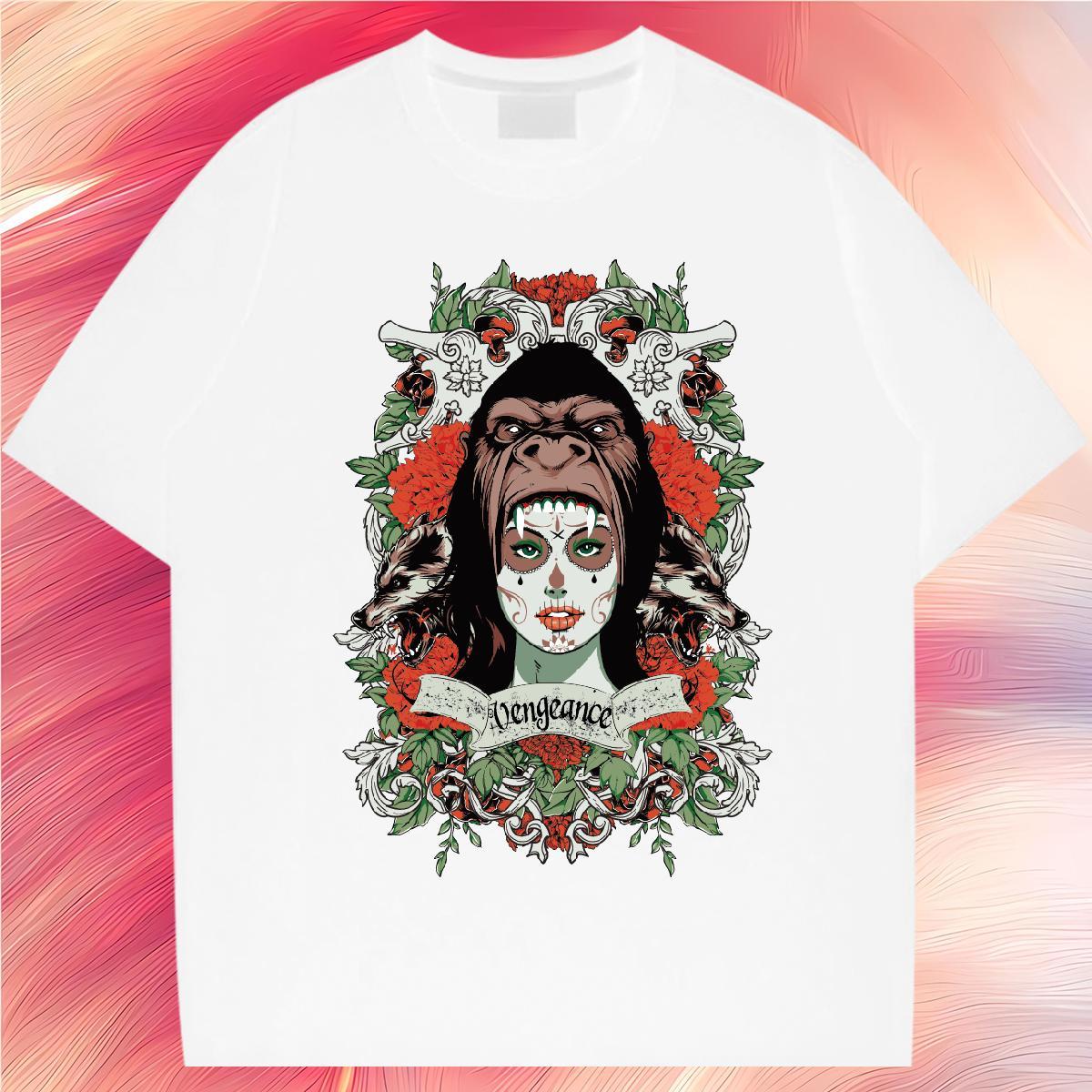 Brand orangutan Men T Shirts Casual Daily Wear Men Tees 230g Cotton DIY Customized Short Sleeve Soft Black White Tee Shirt