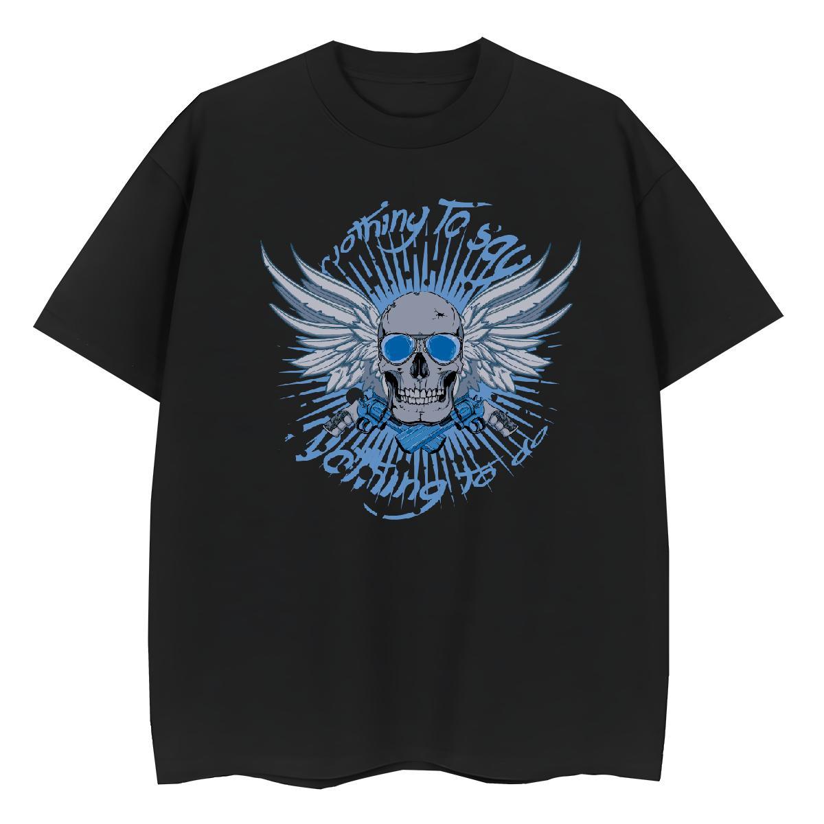 Custom Womens T Shirts 230g Pure Cotton Crew Neck Street Casual skull Tshirt for Man Woman Designer Nice Custom Printing Tops Shirt