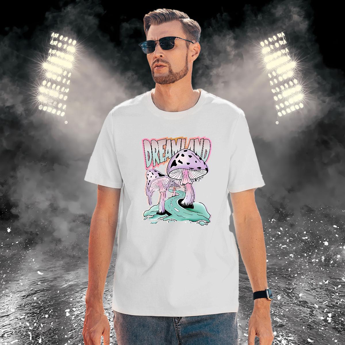 High Quality mushroom T-Shirts Hip Hop Street Tshirts 230g Cotton Designer O Neck Short Sleeves DIY Clothes
