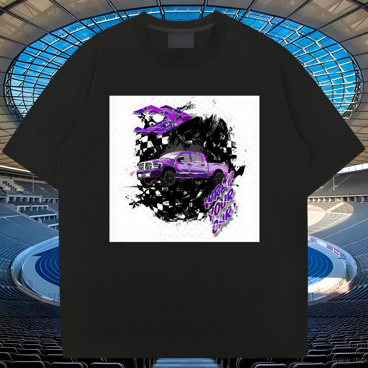 Unisex Mens Tshirts Anime Printing Street 230g Cotton DIY Anime Breathable Soft car T-Shirts for Men 2024 New Clothings
