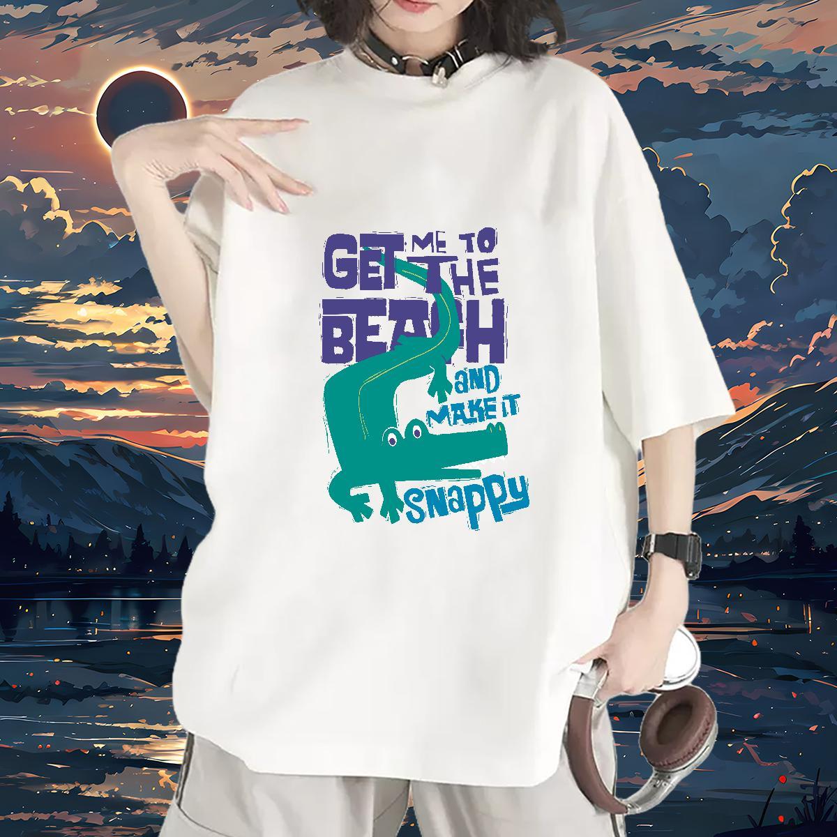 Casual New T-Shirts O Neck Short Sleeves 230g 100% Cotton Tshirt for Man Woman Anime Oversized crocodile Daily Outfit Designer Clothes Shirt