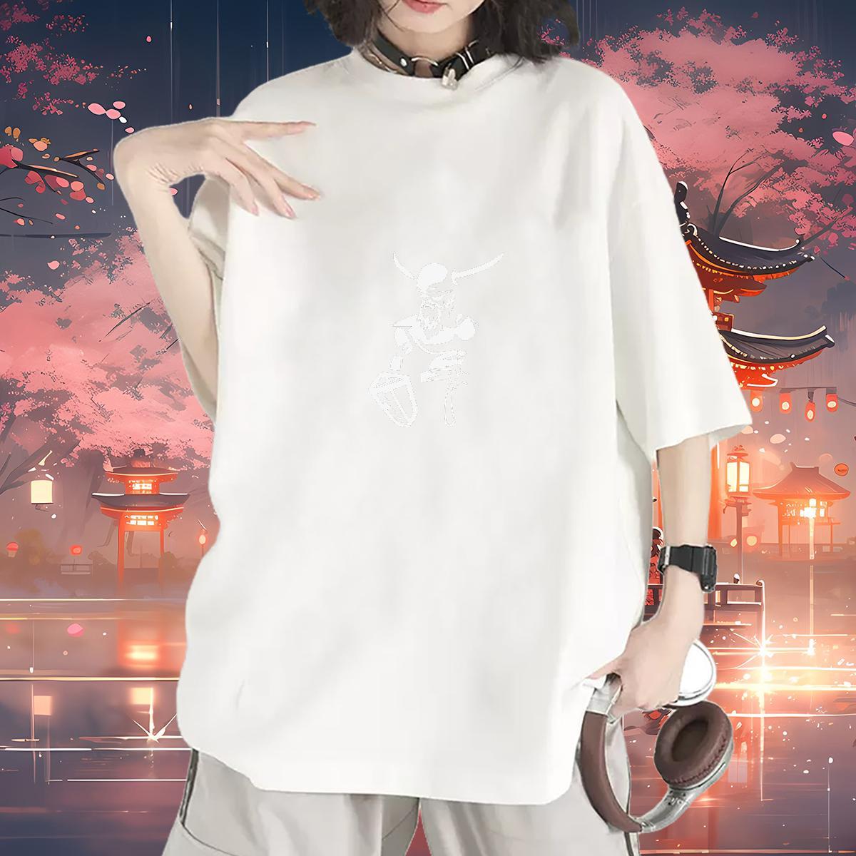 Female Womens Tshirts 100% Cotton 230g icon Street Casual T-Shirts Breathable Crew Neck Custom Cartoon Tees