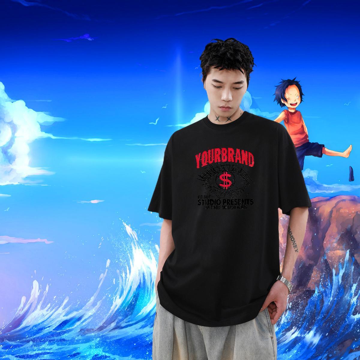 2024 Summer Street Casual Men Tops Tees dollars Breathable Short Sleeve 230g 100% Cotton T shirt Cool Design Custom Print Plus Size Tees Shirts