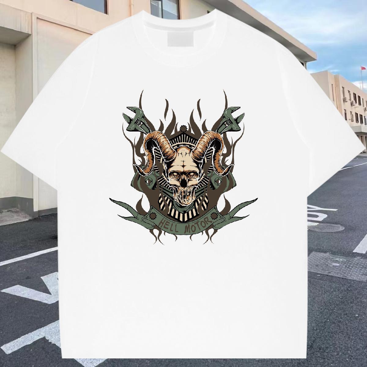 Loose Men Tops Tees Summer Casual 100% Cotton 230g DIY Anime Short Sleeve Soft shape T shirt Stylist Tee Shirt