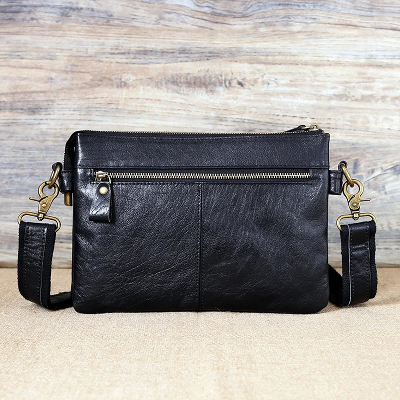 Leather Shoulder Bag Vegetable Tanned Leather Crossbody Bag Head layer Cowhide Messenger Bag Fashion Crossbody Bag Mens Bag 240822