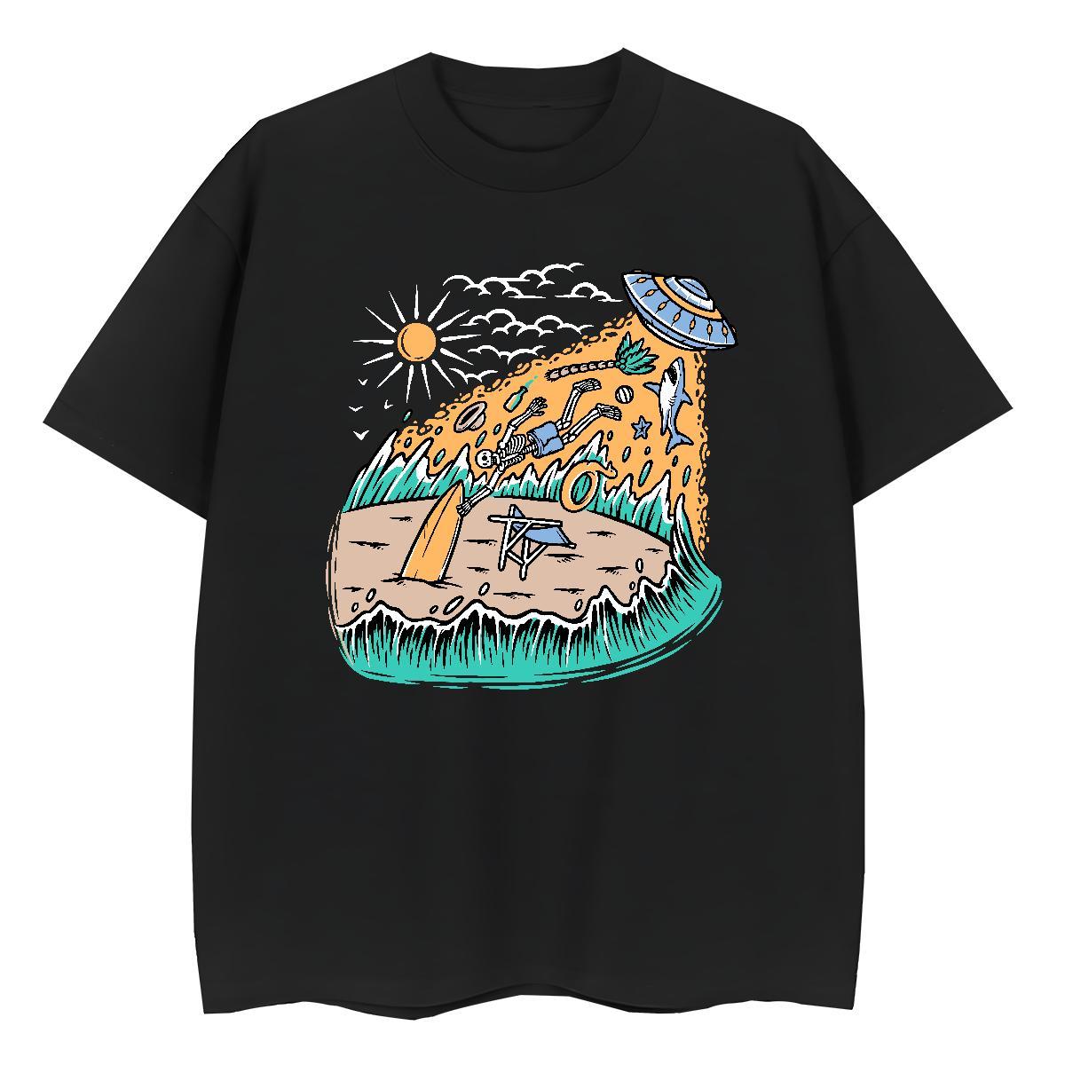 2024 DIY T Shirt For Woman Crew Neck Breathable 100% Cotton 230g Couples T Shirts Custom Cartoon ET Home Outdoor Comfortable Clothings