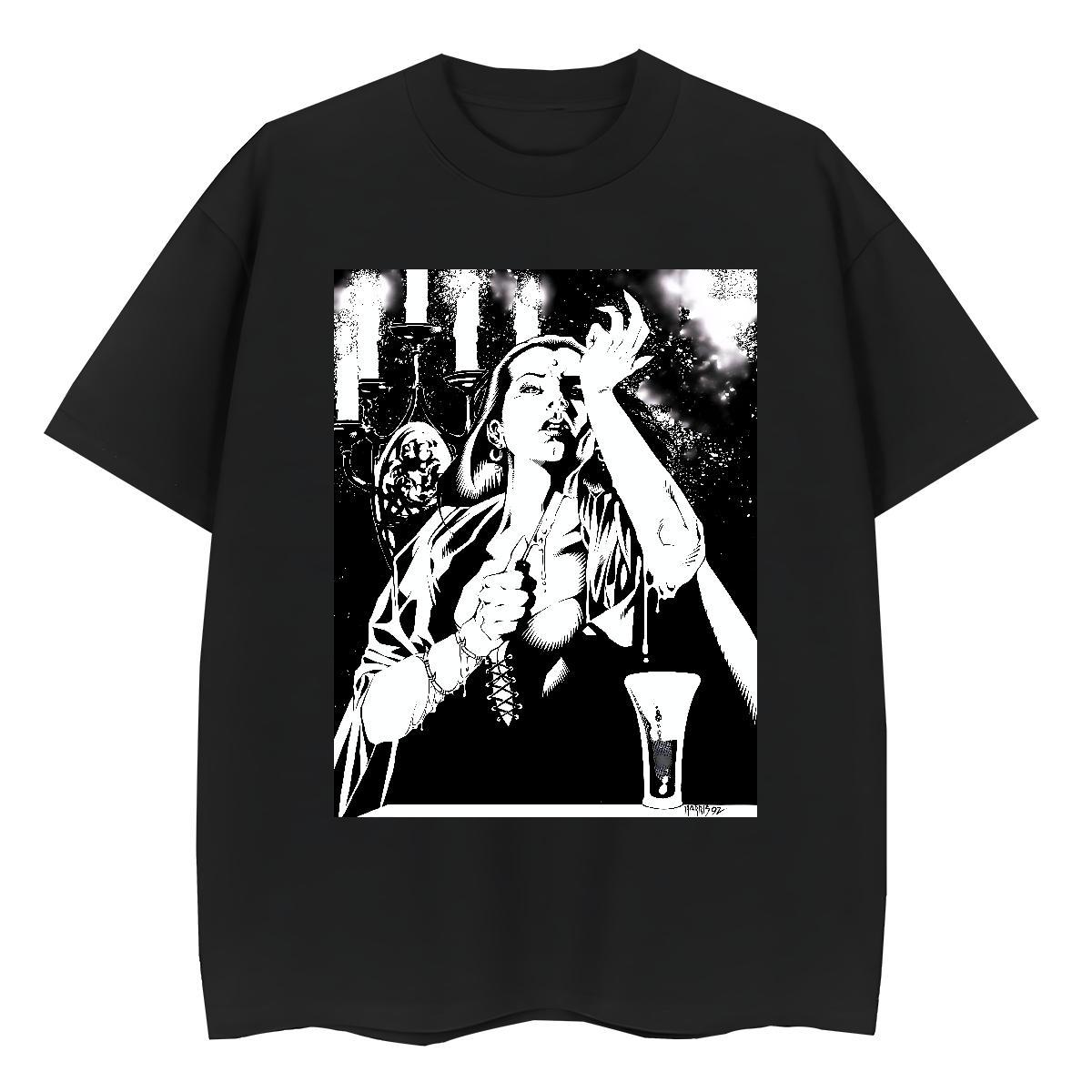 Loose fit Tshirt for Man Woman 230g 100% Cotton nun High Street Hip Hop T shirt Breathable Crew Neck Cartoon Anime Tops Shirt
