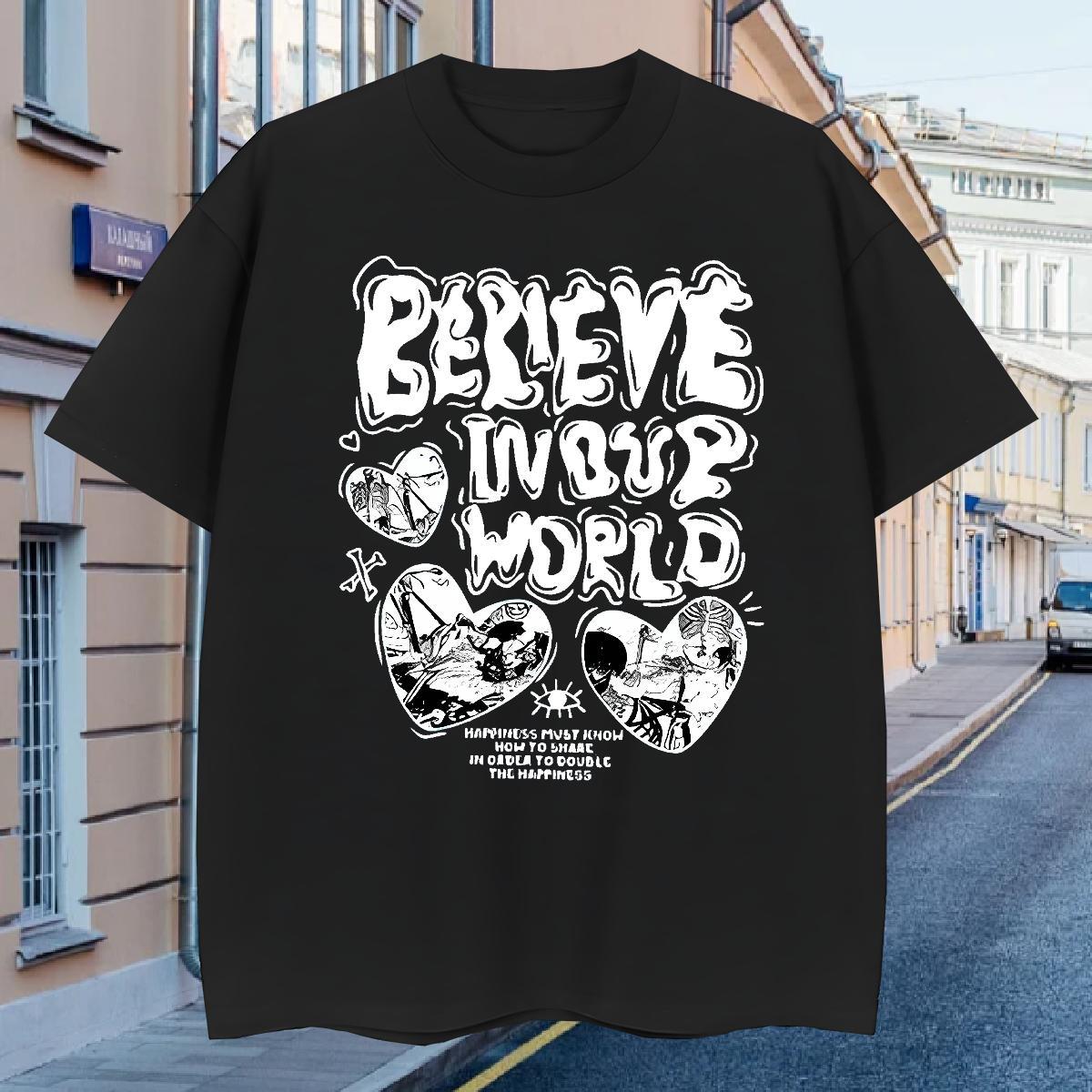 Custom Men Tshirts 100% Cotton 230g Casual Beach heart O-Neck Short Sleeve T-Shirts Popular Custom Print Plus Size Clothings
