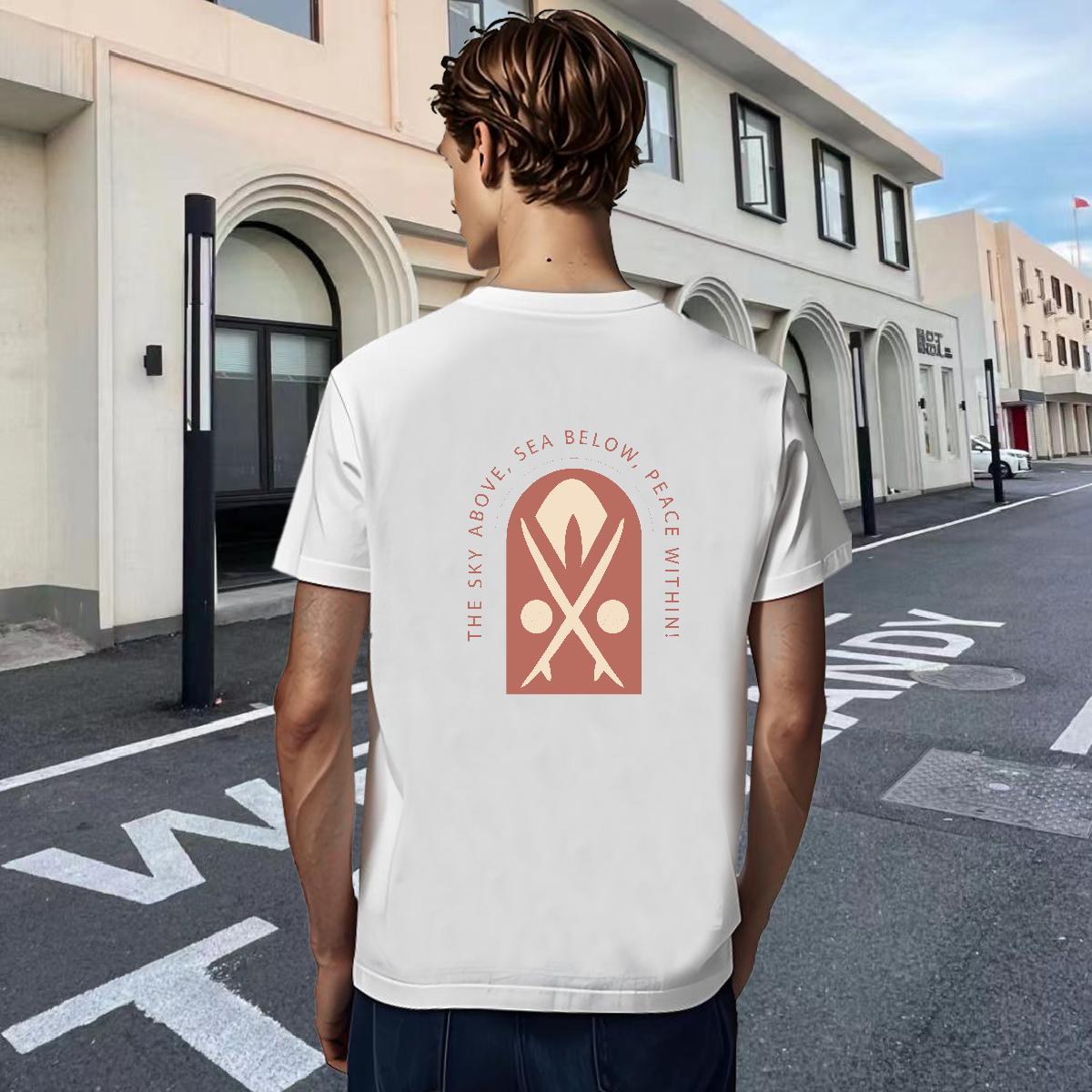 Popular Men Tops Tees Home Outdoor 230g Cotton White Plus Size Breathable Soft tree T-Shirts Classic Casual Tshirts