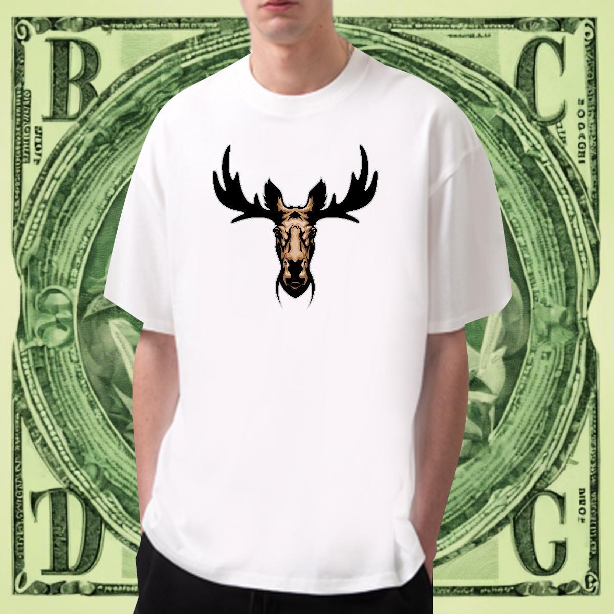 Classic Men Clothes T-Shirt Hip Hop Street 230g 100% Cotton Black Oversized Breathable Crew Neck deer Men T Shirts New Designer Top Tees