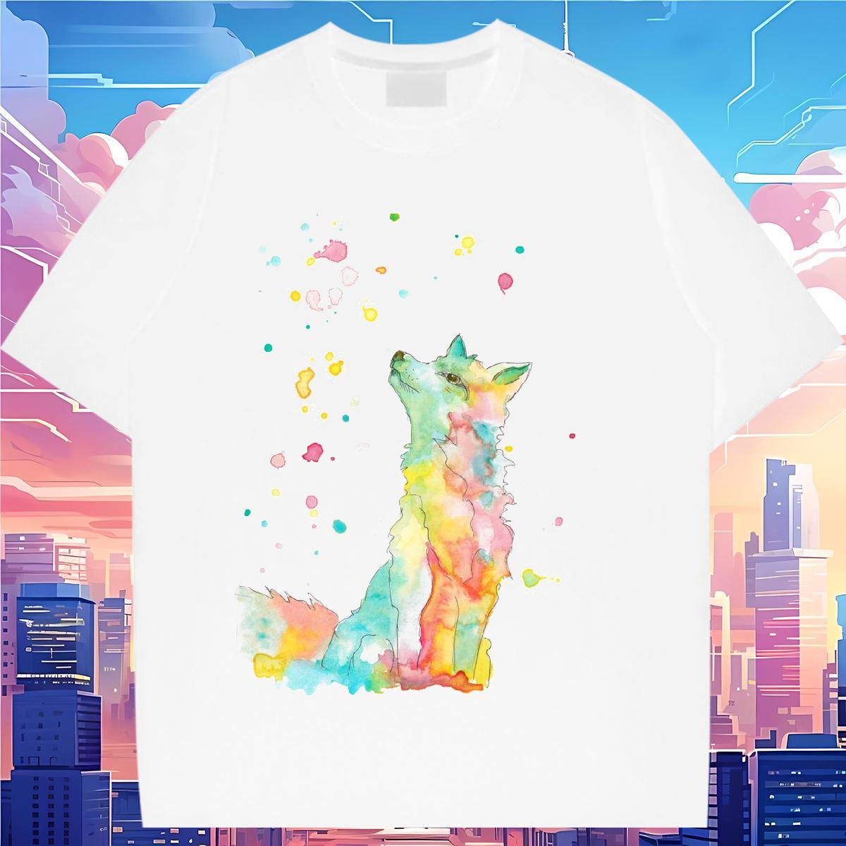 Fashion Womens T Shirts Breathable Soft 230g 100% Cotton Women Tees DIY Anime Printed wolf Casual Sport Designer Polos