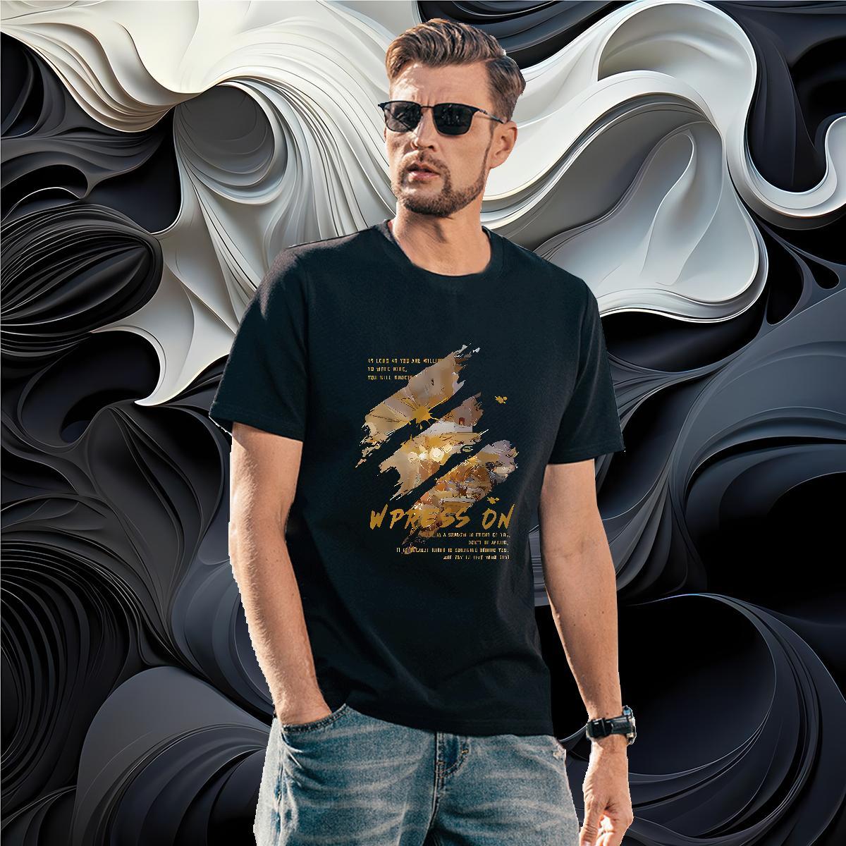 Customized Street Men Tees painting Pure Cotton 230g 100% Cotton Men T Shirts TOP Quality Floral Print Wear