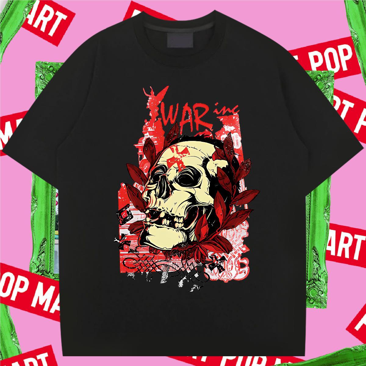 Factory Direct Tshirt for Man Woman 100% Cotton 230g Street Casual skull Breathable Short Sleeve T Shirt For Man TOP Quality DIY Printed Tshirts