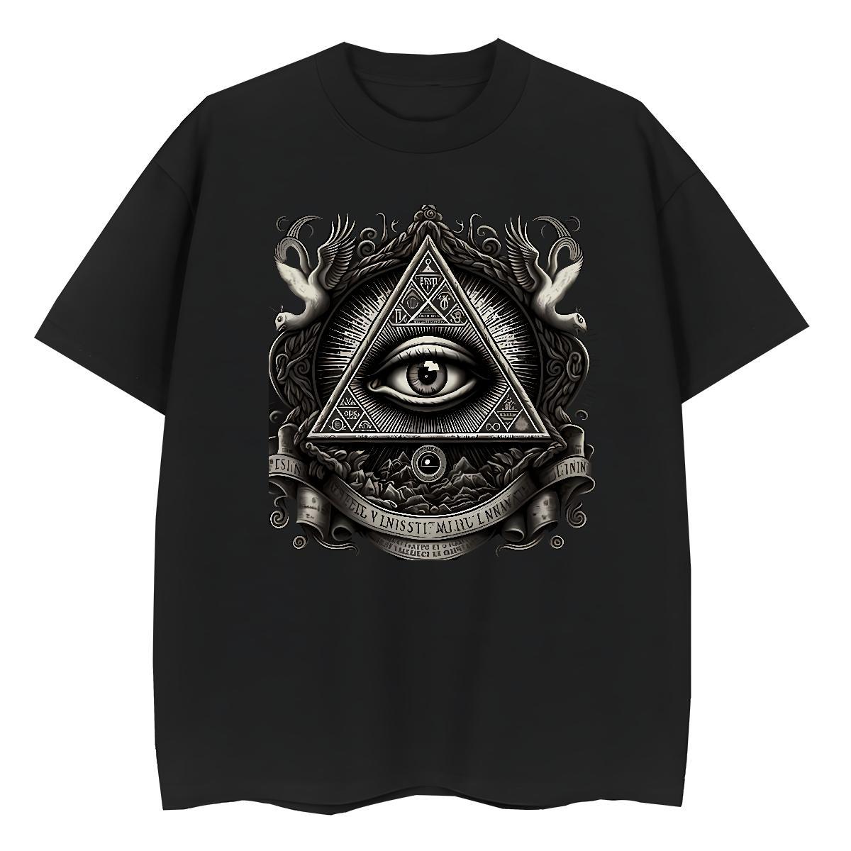 Custom T-Shirts for Women 100% Cotton 230g Breathable Crew Neck Sports Street Wear eye of the devil Woman Tshirt Soft Cartoon Print Tees Shirts
