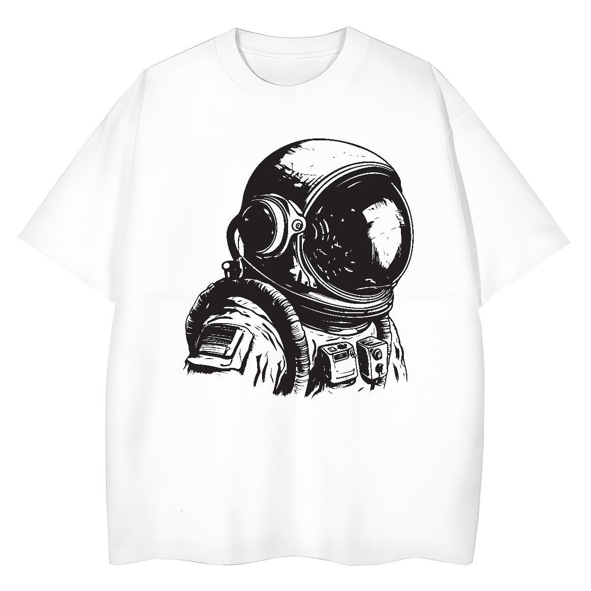 Soft Unisex Tshirts 230g Pure Cotton universe Casual Beach Woman T Shirts Breathable Crew Neck Cartoon Floral Printing Tee Shirt