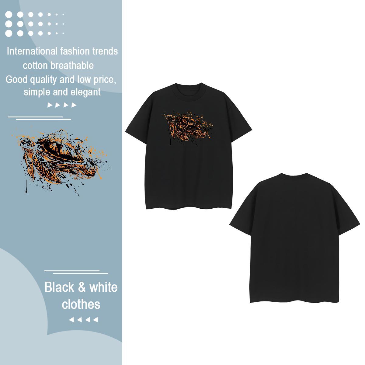 Fashion New T shirt Breathable Soft 230g Pure Cotton Women Tees Custom Printed tortoise Sport Lady Clothes Shirt