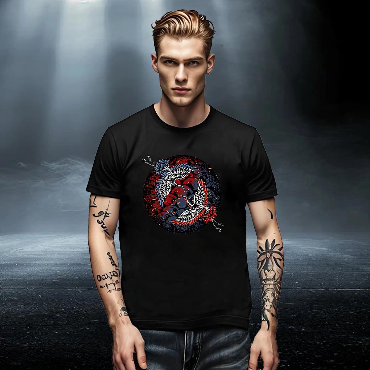 TOP Quality Men Tshirts Street Casual 230g Cotton Custom Cartoon Pure Cotton eagle T-Shirts Customized Tee Shirt