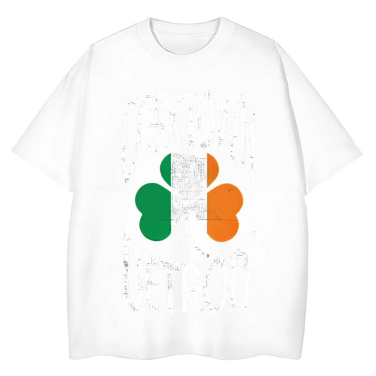 Nice Woman Tshirt 230g 100% Cotton clover Casual Beach Womens T Shirts Breathable Short Sleeve Cartoon Anime Tops Shirt